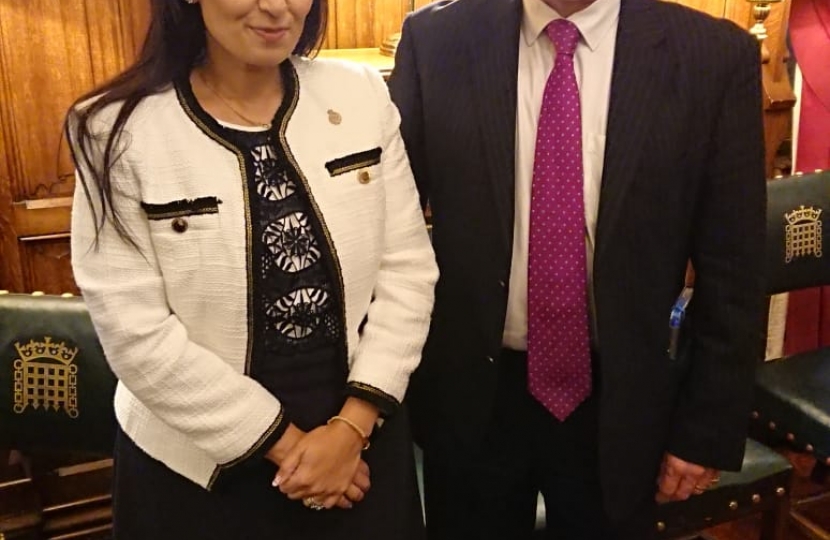 Jack Lopresti MP with the Home Secretary, Priti Patel MP