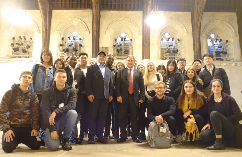 Local UWE students on a tour of Parliament