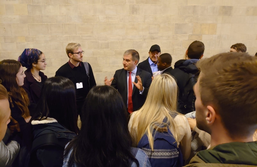 Local UWE students on a tour of Parliament
