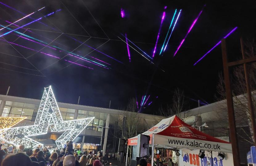 A picture of the Christmas lights switch-on at the Willow Brook Shopping Centre