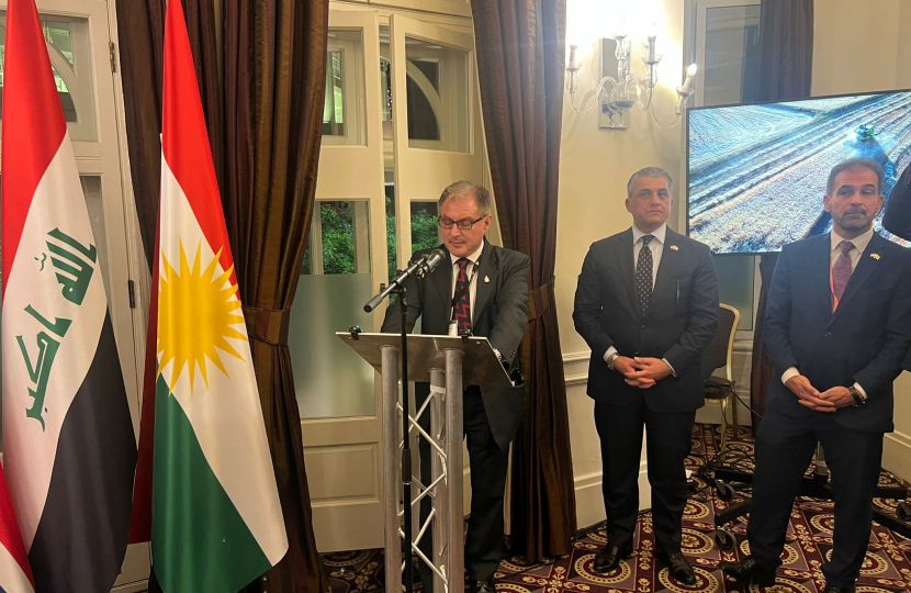 Jack Lopresti MP speaks at Kurdish reception