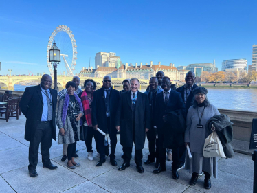 Jack Lopresti MP with the Ghana Community Bristol on the terrace of the Houses of Parliament