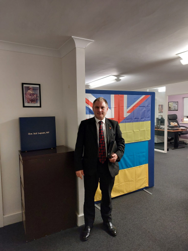 Jack Lopresti at his constituency office in Bradley Stoke after holding a surgery.